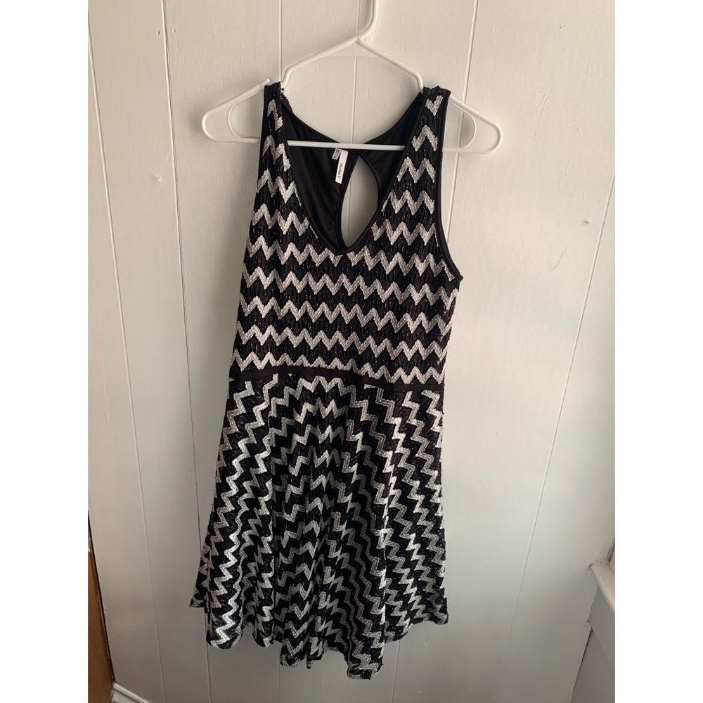 Chevron and Gold Semi-Formal Dress